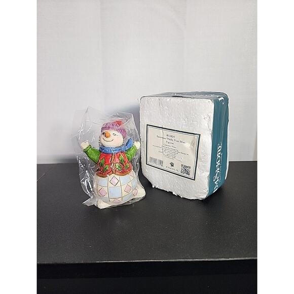 Jim Shore Heartwood Creek Figure Snowman Holly Vest Miniature 3.5" Christmas